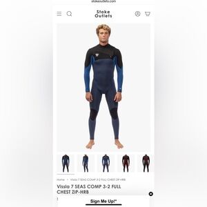 Men’s wetsuit 7 seas chest zip